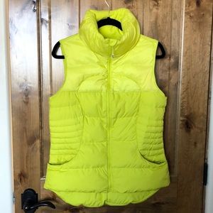 Lululemon neon yellow/lime puffy down vest size 12
